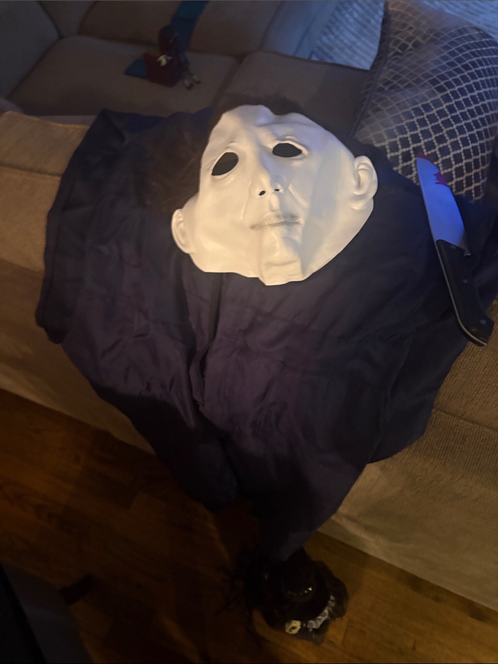 Classic White Mask and Black Hood Kids Costume